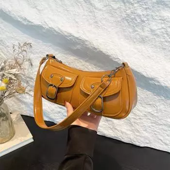 Fashion underarm bag women s 2025 personality trendy cool locomotive bag high-end shoulder bag коричневый