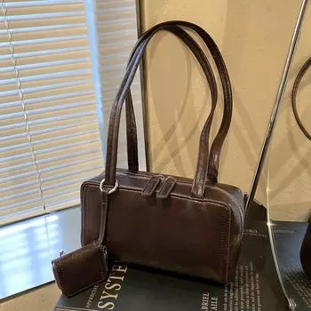 Fashion Underarm Bag Women S Large-Capacity Simple Bowling Bag High-End Casual Shoulder Bag красный