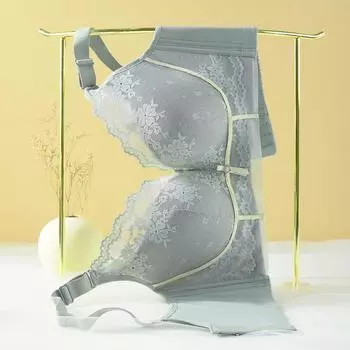 fashion Underwear women s thin bra sexy ladies plus size gathered to close the pair of breasts anti-sagging bra ultra thin 34/75C