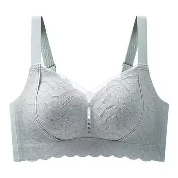 fashion Underwear women s ultra-thin model with sub-breasts, anti-sagging lace, full cup adjustment type, large size bra. 75B чёрный