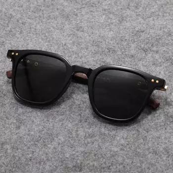 Fashion Unisex Large UV400 Sunglasses Vintage Wooden Frame Coating Lens Driving Eyewear Sun Glasses Big Square Sunproof Sports Shades AS PICTURE матовый черный