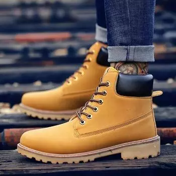 Fashion Unisex Men Boots New Men s Casual High Top Snow Boots Fashion Western Boot High Quality Shoes Women s boots Zapatillas De Hombre 36 коричневый