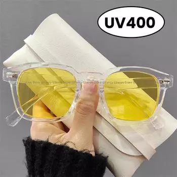 Модные унисекс летние солнцезащитные очки для отдыха на природе для мужчин и женщин Ins Trendy Square Frame Anti-UV Sun Glasses Vintage Outdoor Eating Cycling Eyewear AS PICTURE