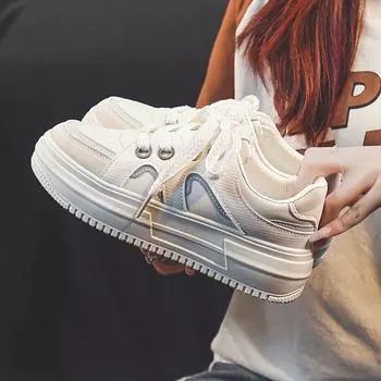 Fashion University Style Sneakers Women s New Spring Women s Shoes Ins Fashionable All-Matching Shoes Student Platform Casual Shoes 35