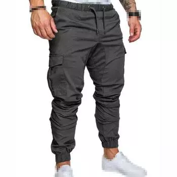 Fashion Urban Mens Slim Fit Zipper Shirring Twill Cargo Jogger Pants Trousers TagL=US S