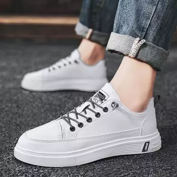 Fashion VANDOWEN White sneakers men fashion flat Vulcanized shoes men comfortable casual sneakers shoes male lightweight canvas shoes 6.5 белый