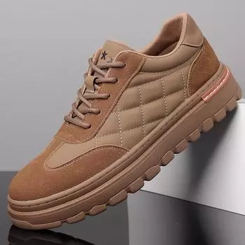 Fashion Velvet Thickened Casual Leather Shoes Soft Sole British Fashion Shoes Men s Shoes Men s Soft Sole Thick Sole Leather Shoes 38-44 38