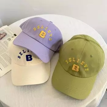 Fashion versatile big head circumference increases and deepens the face small peaked cap personalized letter embroidery baseball cap for men and women M56-58cm чёрный