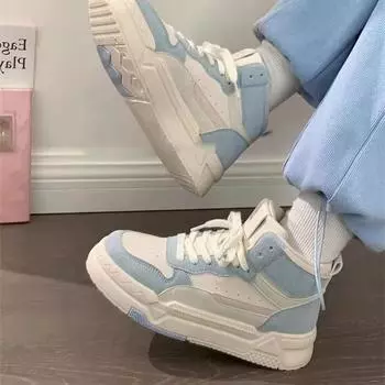 Fashion Versatile High-top Women s Casual Shoes 35 синий