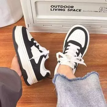 Fashion versatile little white shoes autumn new student sports and leisure shoes muffin platform women s shoes 35