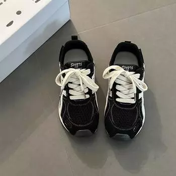 Fashion versatile mesh splicing retro platform heightening shoes women s summer retro casual sports shoes 35