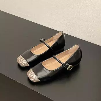 Fashion versatile small leather shoes women s summer new outer wear inner height increase soft sole versatile word belt Mary 34