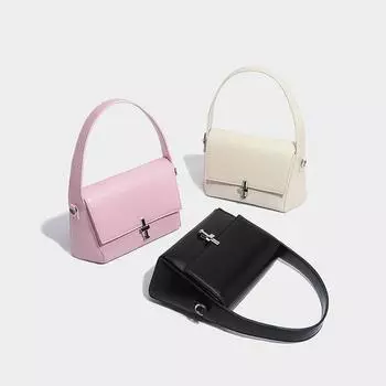 Модная универсальная маленькая квадратная сумка, нишевый дизайн, высококачественная женская сумка 2024 года, новая сумка-мессенджер через плечо розовый