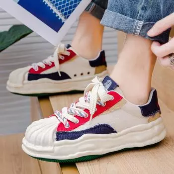 Модные вулканизированные кроссовки мужские новые повседневные туфли для мужчин трендовые прогулочные туфли мужские уличные повседневные парусиновые туфли 39