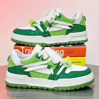 Fashion Vulcanized Sneakers Men Street Style Shoes Sneakers For Men Good Quality 2024 Platform Men s Shoes Casual Sneakers British Style 39 коричневый