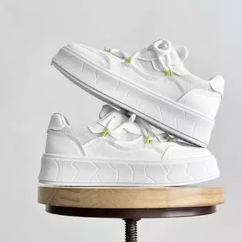 Fashion Vulcanized Sneakers Men Trend White Shoes For Men Street Style Casual Walking Chunky Sneakers Male Platform Shoes Men s Sneakers 39 белый