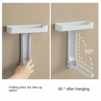 Fashion Wall Mount Bathroom Shelves No Drill Multi-function Hair Ornaments Rack Shower Storage Rack Holder белый