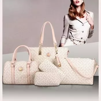 Модный кошелек, 5/компл., женская сумка через плечо, роскошная кожаная дизайнерская сумка-клатч-тоут бежевый