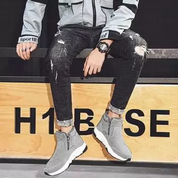 Fashion Warm With Fur Winter Snow Boots for Men Size 45 Vintage Non Slip Man Shoes In Promotion Sale 44 Footwear High Quality New Retro 39