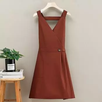 Fashion Waterproof Apron Oil Proof Cleaning Apron Durable V Neck Apron Woman розовый