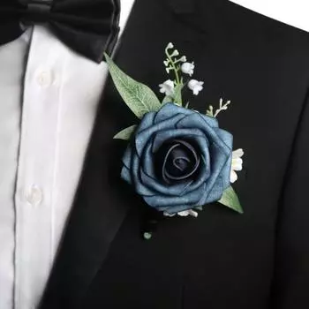 Fashion Wedding Suit Corsage Simple Wedding Accessories Groom Rose Boutonniere Groomsmen style 4