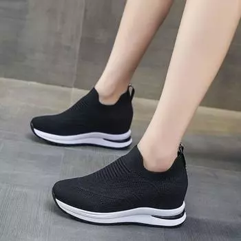 Fashion Wedge Whit Sneakers Athletic Female Footwear Mesh Breathable High on Platform Sports Women s Shoes Designer Summer 2024 Fashion 35