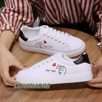 Модные белые дышащие женские кроссовки 2025 года, классические повседневные кроссовки со шнуровкой и вышитым цветком, удобные 35