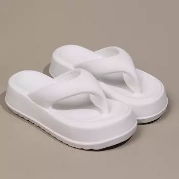 Fashion White Flip Flops Women Beach Slippers Heels 6CM Women s Platform Flip-Flops Non-slip Light Slipper Ladies chanclas mujer 36-37