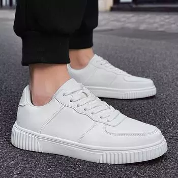 Fashion White Men s Shoes Sale Big Size 48 Black Leather Causal Sneakers Men Women Skateboard Shoes Platform Sports Shoes Men 36 чёрный