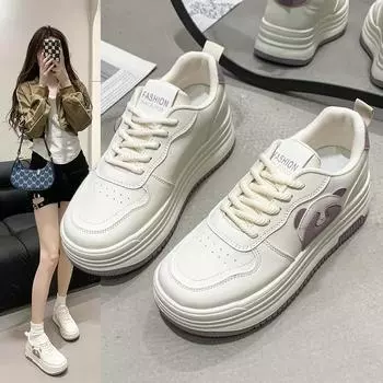 Fashion White Shoes New Women s Shoes Spring and Summer Thick Bottom Versatile Sports Casual Black and White Panda Board Shoes Fashion 35 чёрный