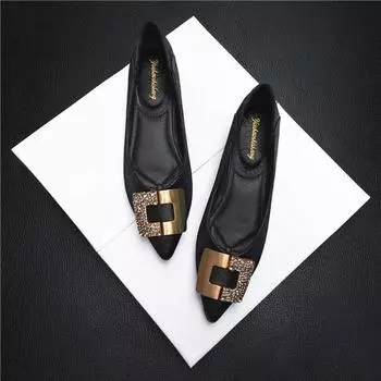 Fashion White Women s Summer Footwear Black Shoes for Woman 2024 Office Pointed Toe Shoe Spring Genuine Mark Young Beau Today Non Slip E 35