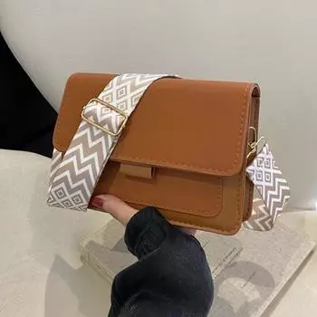 Модные сумки через плечо с широким ремешком для повседневного использования, квадратные матовые сумки через плечо из искусственной кожи, сумки для женщин 20x13x5cm