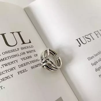 Fashion Width Surface Knot Winding Thai Silver Color Ring Open Finger Ring For Women Jewelry Gifts ARI