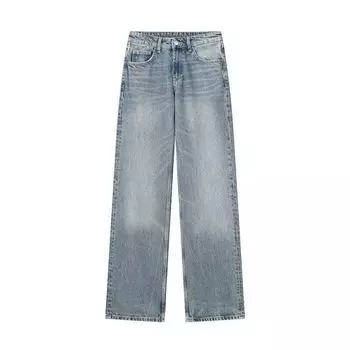 Fashion Wind 2023 New Fall Women s Clothing Stylish Easiest for Match Mid Waist Wide Leg Denim 6045129 405 Blue M