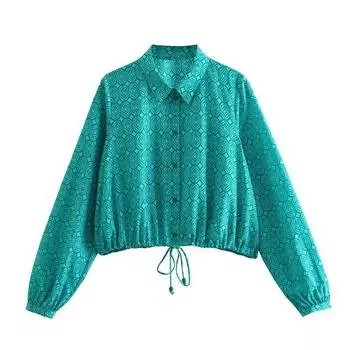 Fashion Wind 2023 Spring New Arrival Fashion Women s Fashion Clothing Bowknot Decoration Print Shirt 5216057 426 Jackets XS