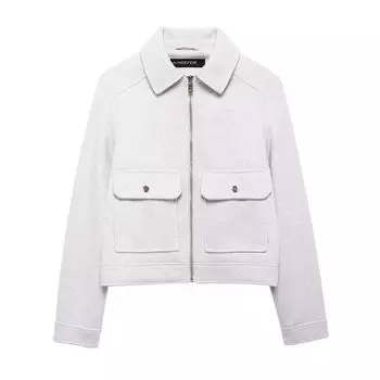 Fashion Wind 2024 New Fall Women s Clothing Stylish Easiest for Match Zipper Ornament Soft Jacket Outwear 3046287 White XS