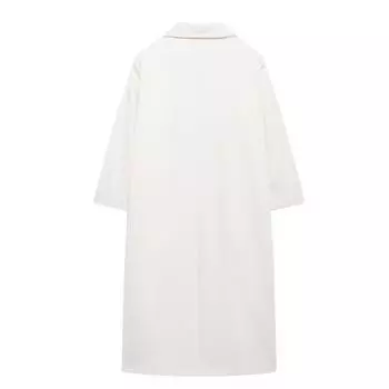 FASHION Wind 2024 Новая женская одежда Винтажная свободная повседневная шерстяная куртка с длинным рукавом на одной пуговице Одежда S