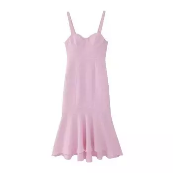 Fashion Wind Spring and Summer New Arrival Fashion Women s Fashion Clothing Texture Laminated Decoration Dress 2924461 621 Pink L