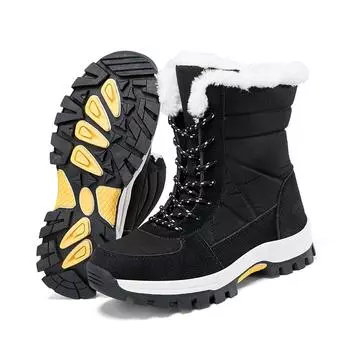 Fashion Winter Boots Men High Top Sneskers Women Comfortable Casual Shoes Sneakers New Warmed Boots Men Good Quality Men s Boots Outdoor 35 чёрный