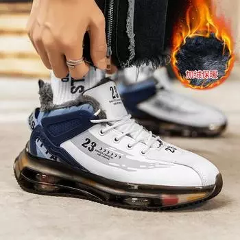 Fashion Winter Cotton Boots Men Sneakers Running Shoes Fashion Outdoor Jogging Sports Shoes Breathable Cushioning Basketball Footwear 39