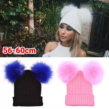 Fashion Winter Hat Adult Women Girl Thick Wool Knitting Cap Casual Cute Warm Hat