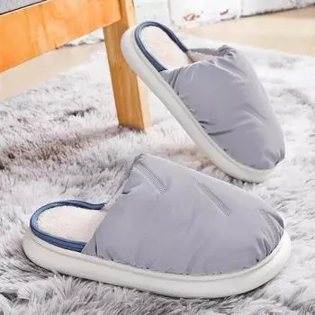 Fashion Winter Men s Shoes Household Cotton Slippers Men Indoor Warm Plush Footwear Non-Slip Platform Slippers Couple Women Home Shoes 36-37 розовый