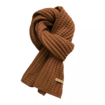 Fashion Winter Scarf Thermal Thick Knit Neck Warmer Neck Comfortable Scarf Couple Warm Motorcyc W3G8 beige-One size