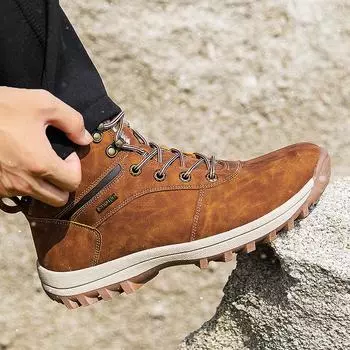 Модные зимние водонепроницаемые мужские ботинки, плюшевые супер теплые зимние ботинки для мужчин, кроссовки, большой размер 48, мужские ботильоны, обувь для активного отдыха Botas Hombre 39 коричневый