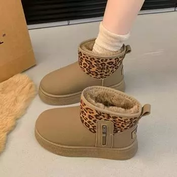 модные зимние женские меховые балетки зимние ботильоны замшевые туфли брендовые короткие плюшевые теплые туфли 2025 новые ботинки челси повседневные спортивные кроссовки 35 чёрный