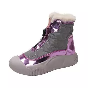 Fashion Winter Women s Boots 2024 New Waterproof Non Slip Snow Boots High Top Plush Cotton Shoes Comforta Thick Sole Casual Ladies Shoes 35 фиолетовый