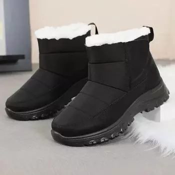Fashion Winter women s cotton shoes, 2024 new plush thick cotton shoes, high cut cotton boots, outdoor warm sports snow boots 36