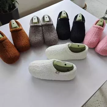 Fashion Winter women s cotton slippers, bag and plush slippers, women s non slip, soft and warm indoor home casual cotton shoes 36-37 бежевый