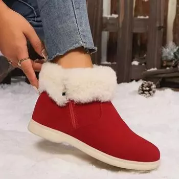 Fashion Winter Women s Plus Cotton Shoes Fashion Zipper Keep Warm Platform Shoes for Women Snow Boots Outdoor Casual Women s Ankle Boots 36 бежевый