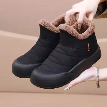 Fashion Women Ankle Boots Winter Plush Warm Thick Bottom New Warm Snow Boots Korean Fashion Anti Slip Comfort Outdoor Cotton Boots 35 серый